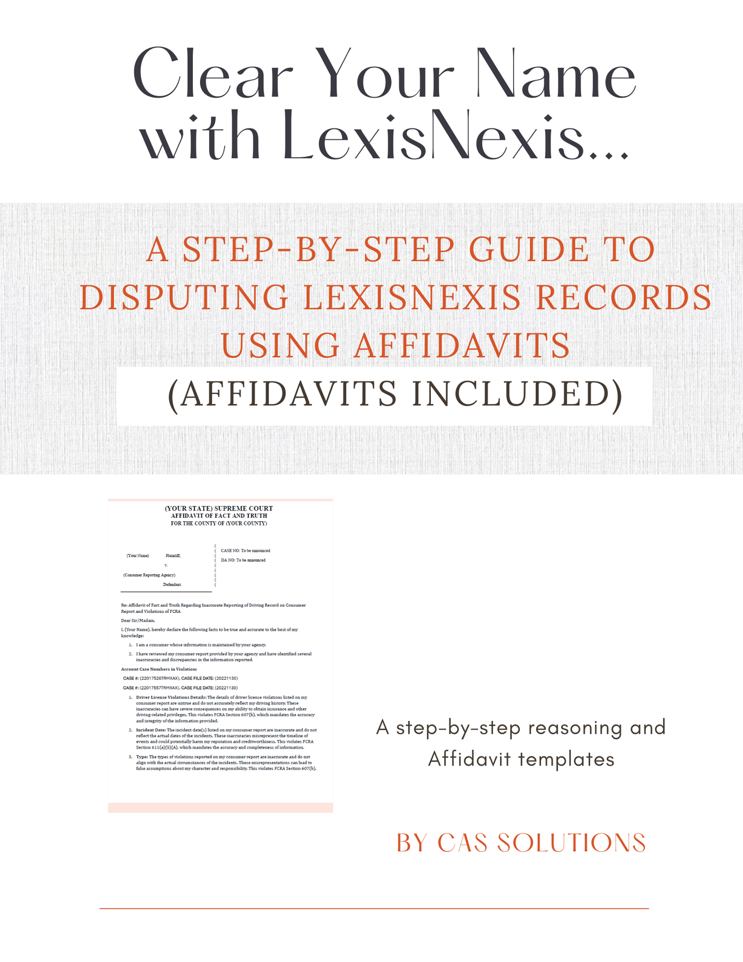 Clear Your Name with LexisNexis Affidavit e-book